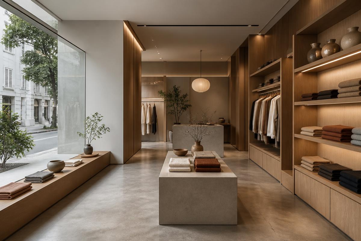 Conceptual render of a boutique retail interior